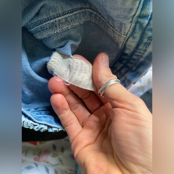 Vintage Moschino Jeans denim Jacket with Ruffle Trim - Picture 9 of 10